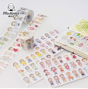Chiết chu kỳ cuộn washitape Molinta xinh xắn Giấy Dán trang trí sổ tay đáng yêu Hình dán đồ chơi Zhuawang