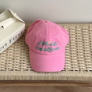 MUQZI Letter Embroidered Baseball Cap Creative Flower Cartoon Baseball Hat Apparel Accessories Cute Cotton Baseball Cap Girl