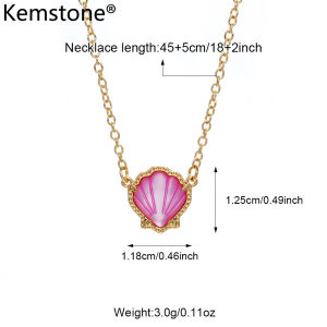 Kemstone Cao Cấp thép titan Sao Biển & Seashell Đại Dương Cuộc Sống Vòng Cổ Bền Không-Làm xỉn Đồ Trang Sức Của Phụ Nữ