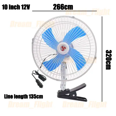🇵🇭 12V/24V Clip-On Car Fan Portable Summer Cooling Fan Truck Vehicle Window Dashboard Strong Wind Air Cooler 6 Inch