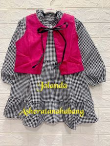 TUNIK ANAK PEREMPUAN UMUR 4 - 16 TAHUN BAHAN KATUN KOTAK YANDED KOMBINASI CODORAY ROMPI FREEONGKIR CASH BACK BISA COD