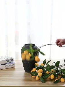 xpkQ DIY Vase Decor Luxury Artificial Lemon Branch Elegant Handmade Simulation Fruit Tree Plastic Fake Plants Home Garden R7Q2P