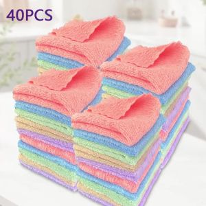 40pcs Ultra-Soft Microfiber Towel Set - Quick-Dry Absorbent Hand & Face Towels For Home Bathroom Light Beige-Friendly Coral Fleece Cleaning Contemporary Style