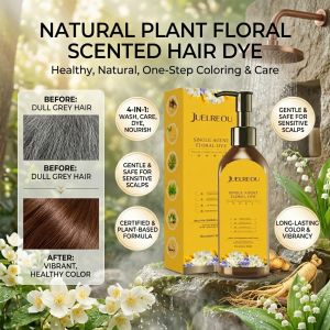 Plant Single Dose Floral Fragrance Dye/No-Hair-Damaging Plant-Based Single-Dose Floral Dye/White Hair Dye植物单剂花香染发剂