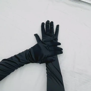 Women Long Sleeve Opera Show Gloves Elbow Length Feather Glove for Evening Wedding Dress Costume Medieval Style