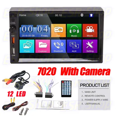 Head Unit Double Din MP5 7 Inch HD 2Din MirrorLink 7018B 7020 7021 Bluetooth Touch Screen Full Glass Audio Mobil