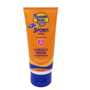 Banana Boat Sport Ultra Sunscreen Lotion SPF 50 Broad Spectrum Water Sweat Resistant 90ml Travel