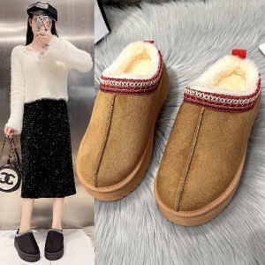 [Free Shipping] 2026 Autumn/Winter Warm Ethnic Style Woven Thick-Soled Snow Boots For Women Height-Increasing Cotton Boots Plush-Lined Non-Slip Slippers