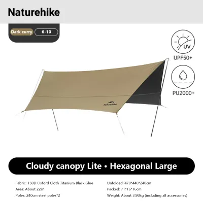 Naturehike Cloudy เต็นท์ชายหาดกันรังสียูวี กันฝน สำหรับใช้กลางแจ้ง ตั้งแคมป์ กันแดด กันฝน