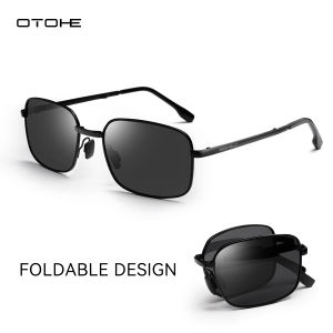 OTOHE Photochromic Sunglasses Foldable Men Women Polarized Chameleon Glasses Driving Goggles Anti-glare Sun Glasses Night Vision Lens UV Protection Chic Retro Sun glasses