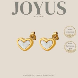 JOYUS Eloise Titanium Stainless Steel 18K Gold Waterproof Seashell Love Earrings Birthday Gift Box