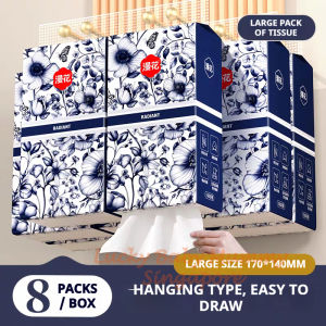 【8 Packs/Box】ManHua Classic Hanging Tissue 4-Ply 1000 Sheets | Soft Large Pack | Fireheart Warrior