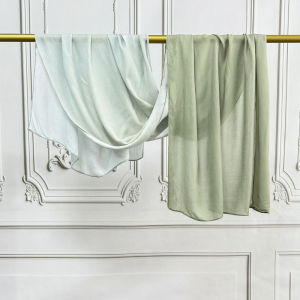 Jifang Gradient Double Colors Plain Soft Modal Cotton Shawl Pashmina Head Wraps Scarf Raya Muslim Hijabs Shawls FX10