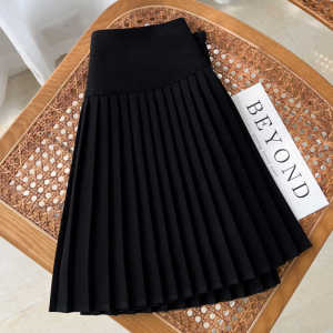 กระโปรงทรงเอ พลีทจีบเล็ก สไตล์เกาหลี มีซับใน
