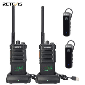Retevis RB689 Bluetooth Walkie Talkies Two Way Radio with Wireless Bluetooth Headphones VOX Flashlight Long Range Walkie Talkies for Security