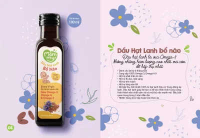 Dầu ăn dặm cá hồi hạt lanh Mămmy 100ml giàu DHA Omega3 cho bé ăn dặm từ 6 tháng - Sweet Baby House
