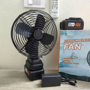 Quạt Tích Điện Để Bàn 10 Cell Pin 2 Cấp Độ Gió Pin Trâu Sử Dụng 6-8H Liên Tục