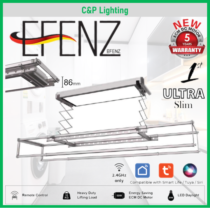 [Free Installation] Efenz Smart Ultra Slim Laundry Rack System with ...