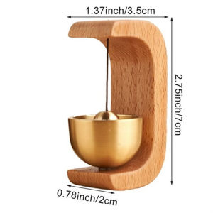 Retro Magnet Suction Mounted Wood Doorbell Magnetic Wooden Doorbell Hanging Pendant C-Shape Wood Magnetic Doorbell