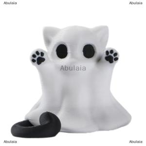[COD] Abulaia 1Pcs Home Decoration Crafts Mini Kitten Ghost Ornament Cute Desktop Atmosphere Halloween Feeling Send Girlfriend Cat Gift
