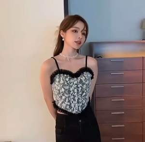 Áo 2 Dây Hoa Nhí Pha Ren Hàng Quảng Châu Cực Xinh