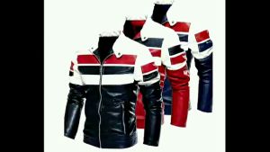 jaket motor pria jaket kulit sintetis tiga warna jaket terviral