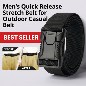 เข็มขัดไนลอนยุทธวิธีเกรดทหาร กันลื่น ยืดหยุ่นได้ เข็มขัดกีฬาปลดเร็ว เข็มขัดทำงานสำหรับผู้ชาย战术快拆尼龙弹力腰带