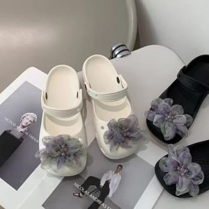 [Free Shipping] Super Stylish Perforated Ballet Shoes For Women Eva Summer Style Comfortable And Non-Slip Suitable For Outdoor Wear Beach Slip-On Closed-Toe Sandals