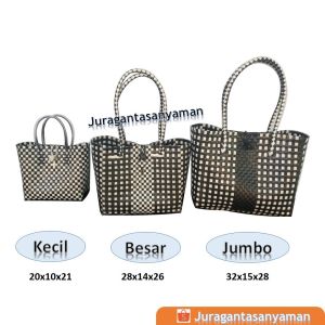 Tas Anyaman Plastik Monochrome Tas Belanja Tas Hampers Kecil Besar Jumbo Wanita by Juragantasanyaman