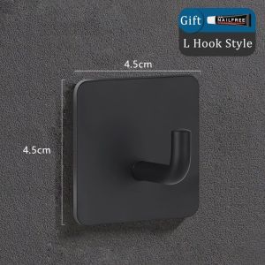 Free Punch Adhesive Hooks 304 Stainless Steel Hook Wall Adhesive Hooks for Kitchen Plastic Hook Wall