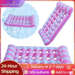 【Outlet】 Inflatable Floating Bed Portable Inflatable Water Sleeping Bed Foldable Swimming Pool Air Mattress for Swimming Pool Party