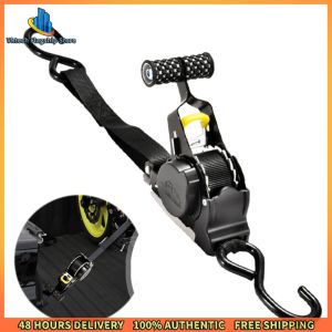 Vktech Reliable 2Pcs Auto Reel Ratchet Straps 3.3M with Hooks for Luggage and Moving Cargo Tie Down