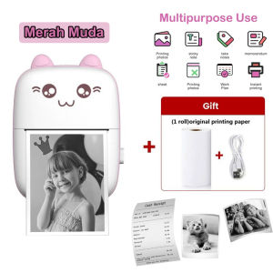 Mini Thermal Printer Bluetooth Printer Portable Tanpa Tinta Thermal Printer Label Receipt Barcode Printer