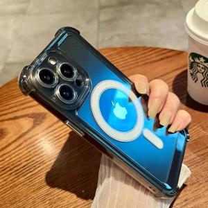 Shockproof Clear Phone Case For iPhone 17 Air 16 15 14 13 11 12 Pro Max Plus For Magsafe Wireless Charge Acrylic Cover