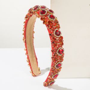 Baroque Crystal Hair Band for Women Anti-Slip Sponge Cushion Rhinestone Fashion Headband Daily Hair Accessory