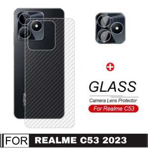 Promo Garskin Carbon Transparan Realme C67 4G / Realme 11 4G 2023 / Realme C51 NFC / Realme C53 NFC / Realme Narzo 50i Prime 2022 + Tempered Glass Camera