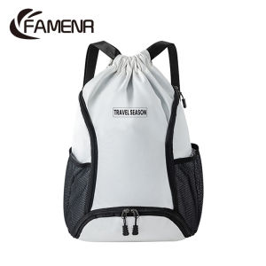 Famenr กระเป๋าหูรูด กันน้ำ ความจุขนาดใหญ่ กระเป๋าผูกเชือกหูรูด แบบสะพายหลัง สำหรับพกพาเล่นกีฬา