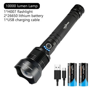 HaixnFire H007 Highlight flashlight XHP70 camping light USB charging floodlight 10000 lumens Telescopic zoom lamp