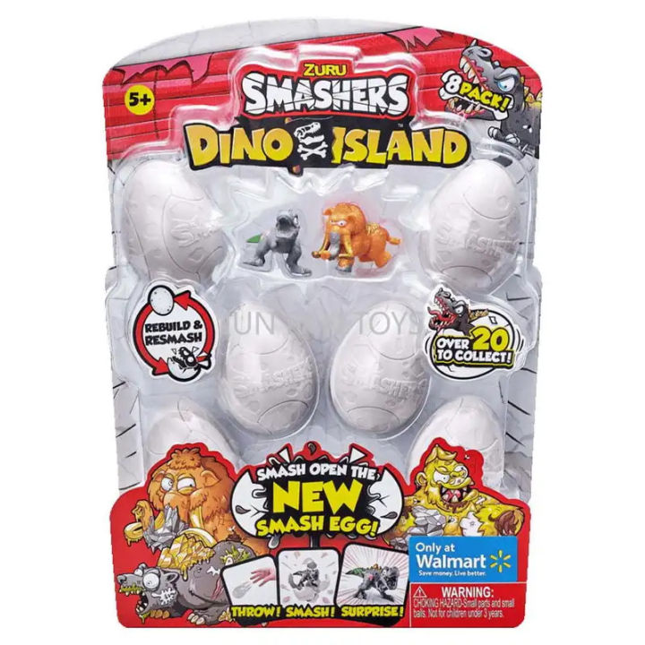 Original Zuru Smashers Dino Island Smash Eggs Dinosaur Figure Toys Novelty Gag Toy Boys Birthday Gift Surprise Dinosaur Egg Toys