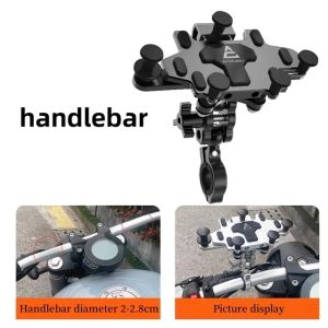 Motorcycle Phone Stand Aluminum Bike Mobile Phone Holder Cellphone Holder For Motorcycle Universal Phone Stand 540 ° Adjustable