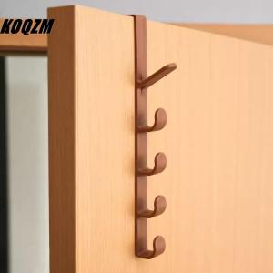 KOQZM Fivesegment Door Hook Coat Bag Towels Cap Hair Bands Seamless Holder Home Bedroom Storage Organization Plastic Pure Color Rack