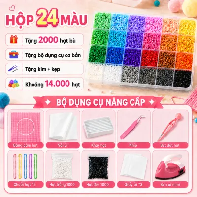【Hàng Trong Nước】BT Bộ Đồ Chơi Hạt Ghép Diy 24 Màu/48 Màu Kèm Mẫu Tranh Hoạt Hình - Đồ Chơi Thủ Công Thông Minh Trẻ Em Quà Tặng Sinh Nhật Cho Cô Gái Bộ Hạt Ghép Thủ Công Diy Trẻ Em