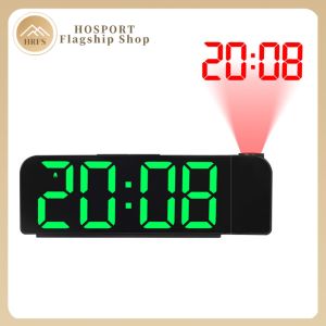 Stylish Projection Alarm Clock with Brightness Adjustment for Bedroom and Living Room Decor Compact Bedside Clock with Large Screen and Night Light