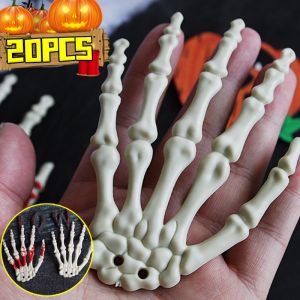 20Pcs Plastic Skeleton Hands Halloween Scary Skull Hand Realistic Skeleton Claw Fake Human Hand Bone Terror Halloween Decoration Props