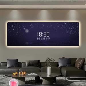 FFBH Led Wall Clock Digital Display Electronic Wall Clocks Nordic Living Room Starry Sky Modeling Creative Modern Home Decoration R3K9L