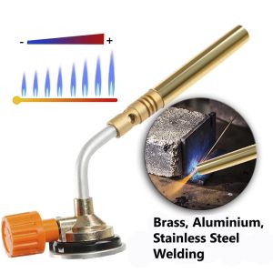 Butane Burner Welding Torch Portable Flame Gun Flamethrower Gas Torch Outdoor Camping BBQ Soldering Heat Gun Welding Equipment