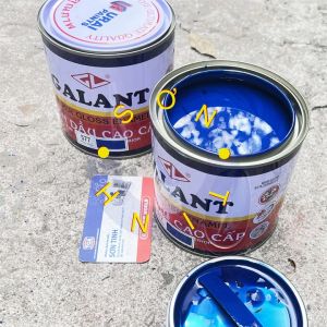 Sơn dầu bóng MÀU xanh dương biển RIVER BLUE 577 - 1 lon - Galant (Tập Đoàn URAI - Thái Lan) Sử dụng cho gỗ tôn sắt