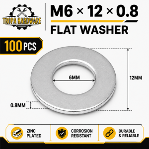 100PCS Stainless Steel Flat Washer 3MM 4MM 5MM 6MM 8MM 10MM 12MM 14MM Tropa Hardware