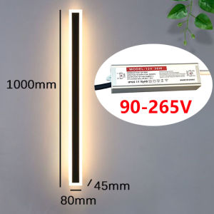 LED Wall Light Aluminium Alloy 100CM Wall Lamp 90-265V Spliceable Modern Decor Lamp IP65 Waterproof Warm Light Landscape Lights Suitable for Courtyard Garden Bedroom Living Room Decoration