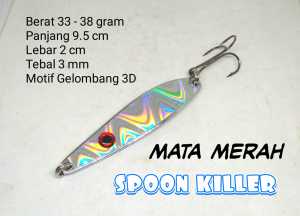 spoon lure spun spon casting motif gelombang 3D berat 33 - 38 gram